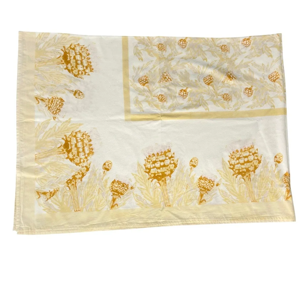 Couleur Nature Bruno Lamy Tablecloth Artichoke French Provencal White Cotton
